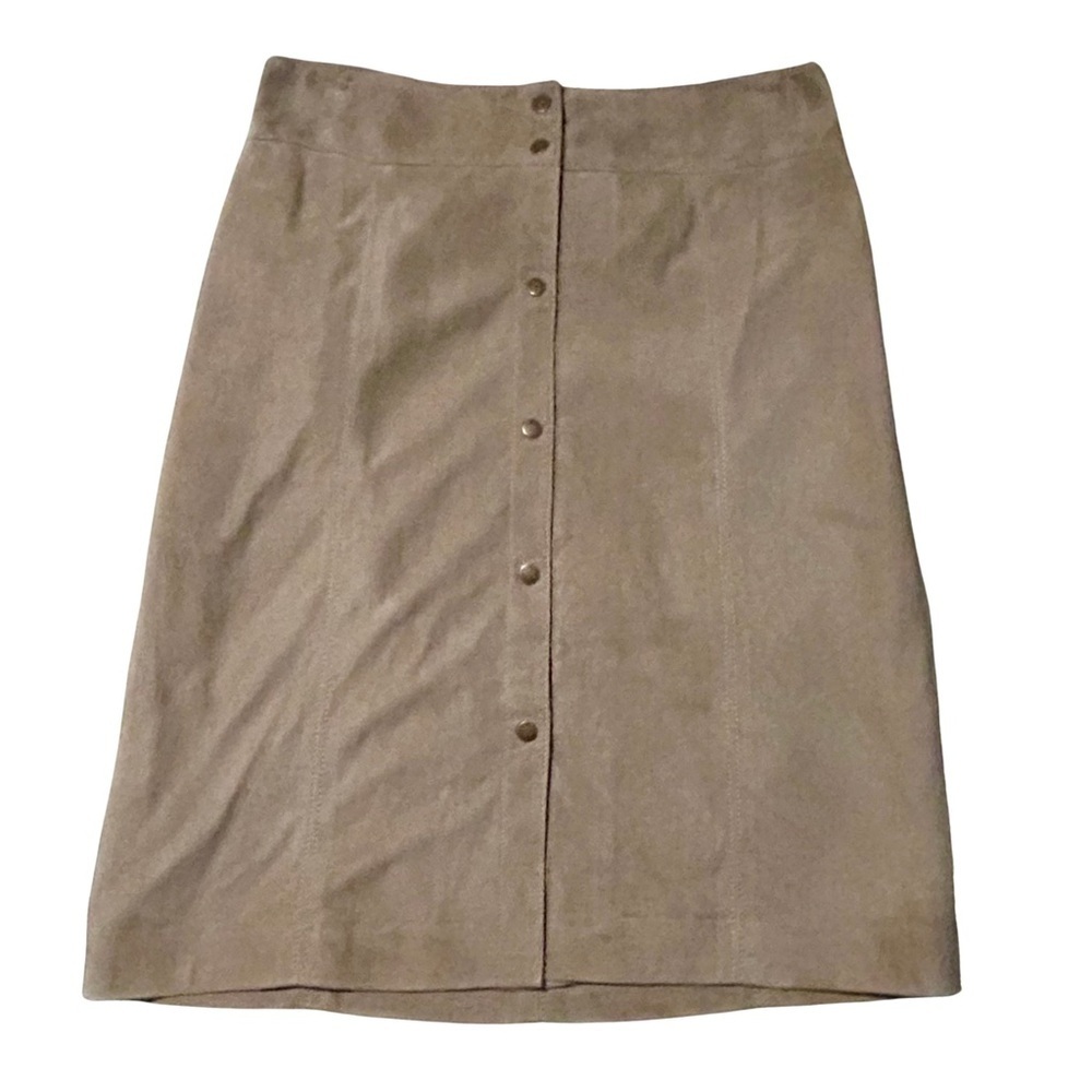 NWT Talbots Suede-Look Snap Front Skirt – Size 2, Retail $249